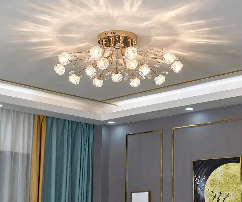 נברשת קריסטל דנדריטי נורדית בגוון פרח זכוכית