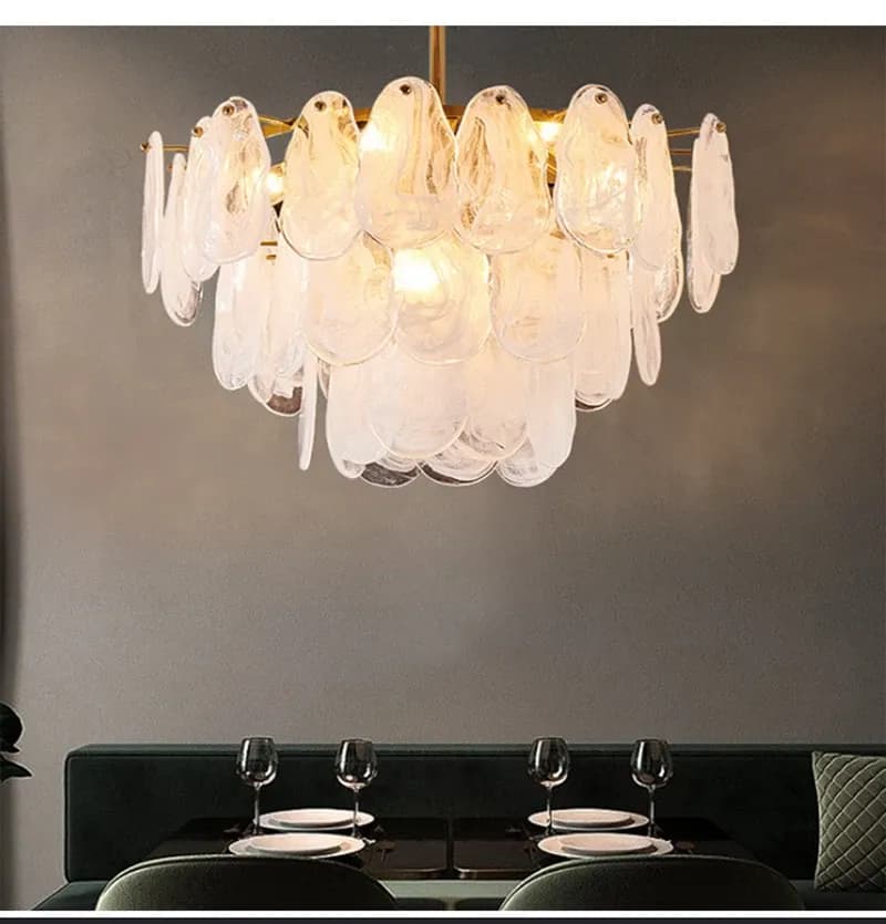 נברשת תקרה זכוכית חלבית רב-שכבתית בסגנון יוקרתי מודרני