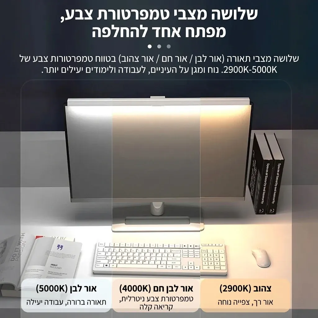 פס תאורה למוניטור עם עמעום רציף