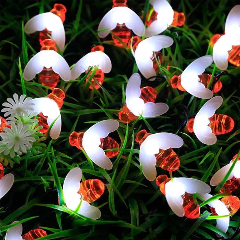 שרשרת תאורת דבורים סולארית לגינה