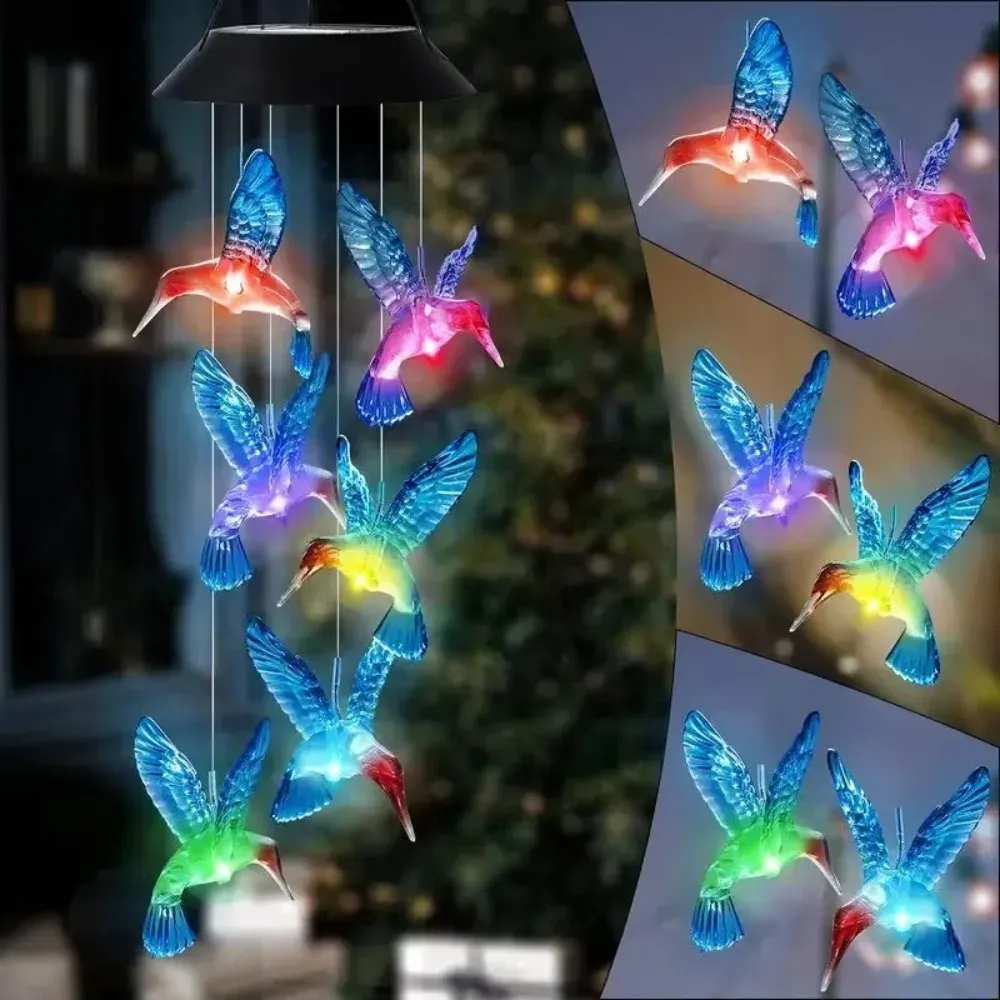פעמון רוח סולארי יונק דבש לגינה