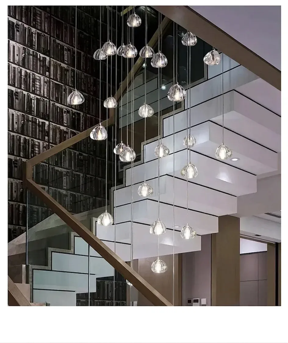 נברשת קריסטל מדורגת תלויה עם תאורת לד