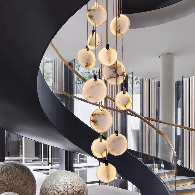 נברשת שיש יוקרתית לחלל כפול ומדרגות