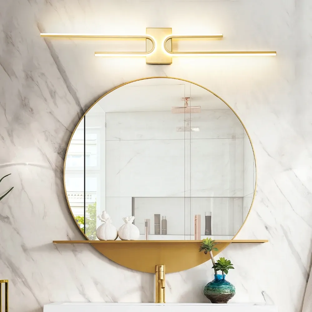 מראת קיר לד בצורת U עם שלט ושינוי צבע