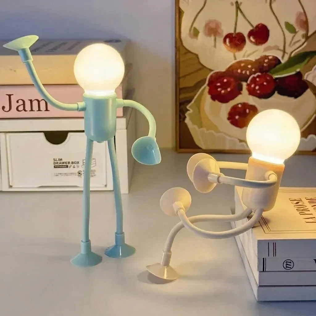 מנורת לילה גמישה עם כוסות יניקה