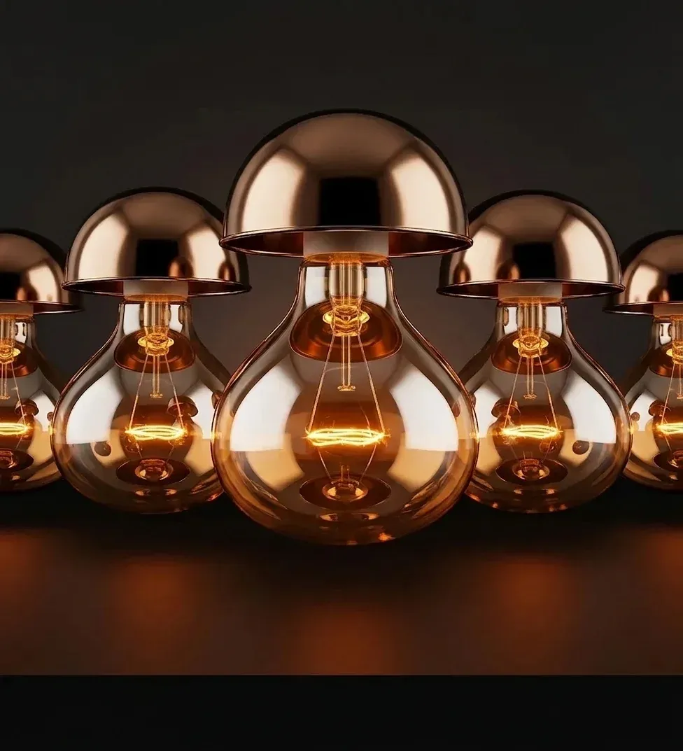 נורת חימום UV מוגנת בגימור נחושת