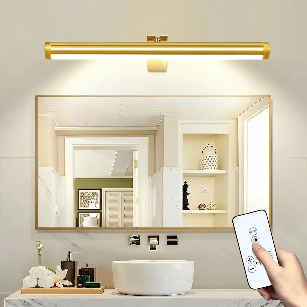 מנורת מראה לד זהב עם שלט