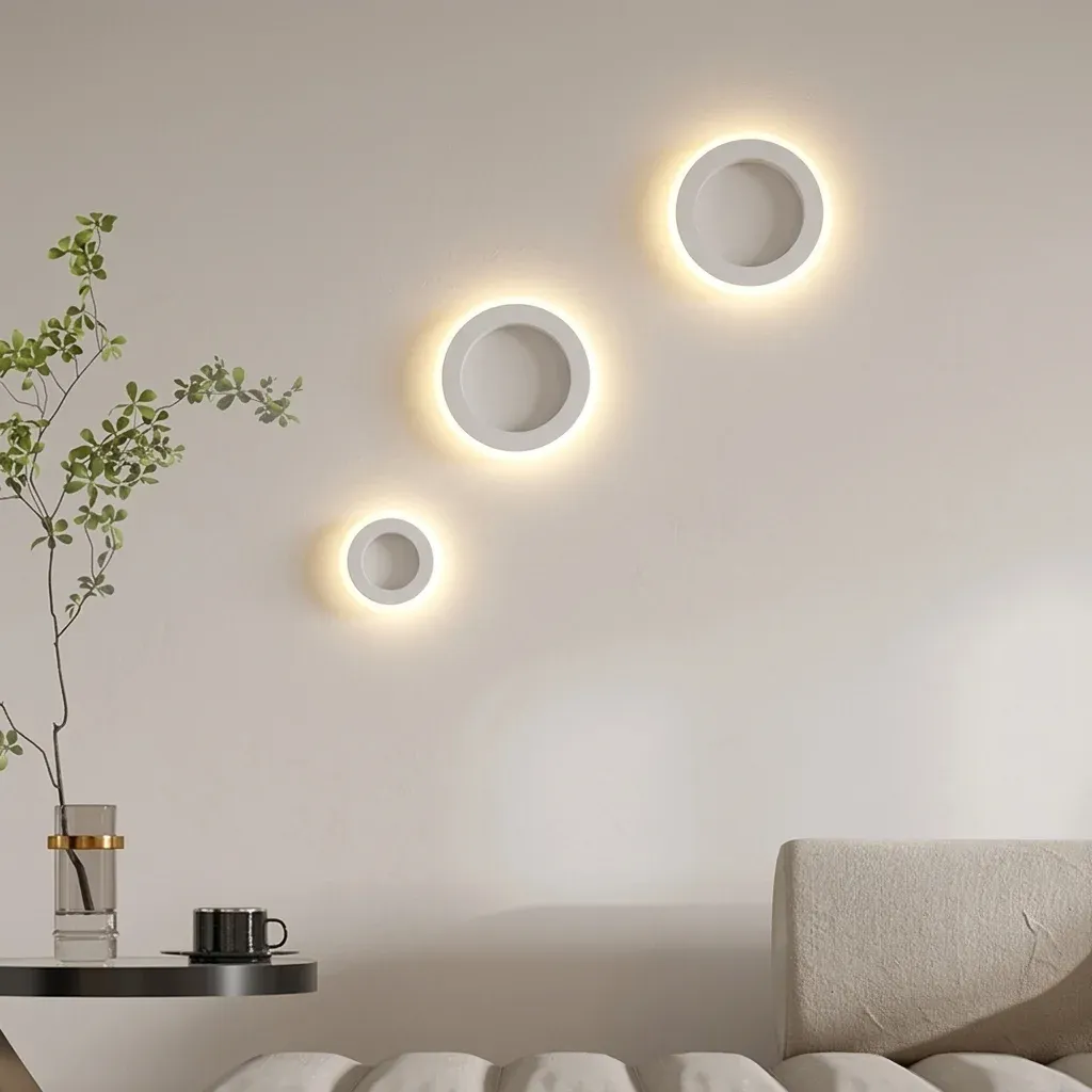 מנורת קיר גבס עגולה בשלושה גדלים