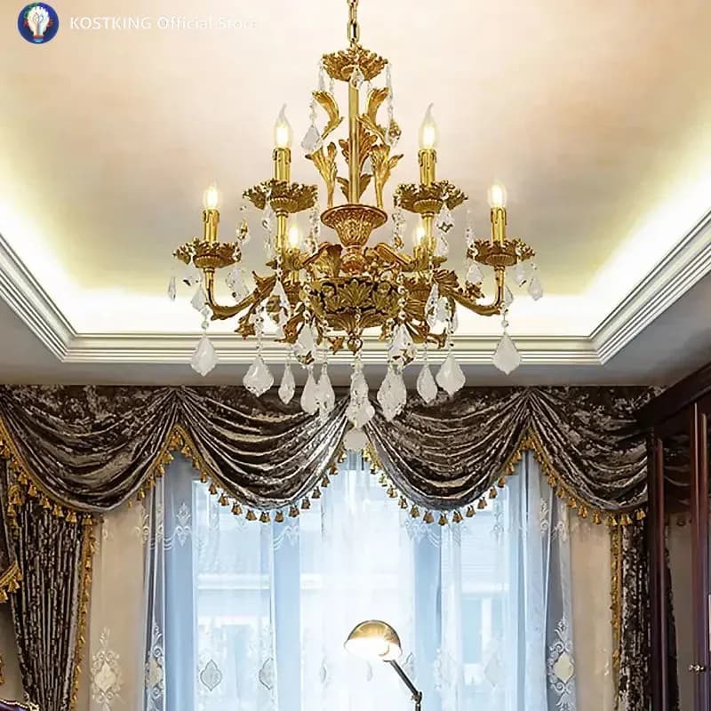 נברשת פליז קלאסית בסגנון מלכותי