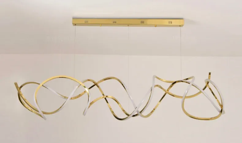 נברשת אר דקו נירוסטה תלת גונית לסלון