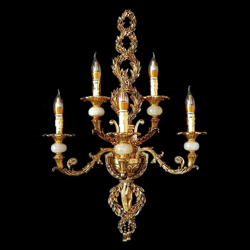 מנורת קיר צרפתית מוזהבת בסגנון רטרו