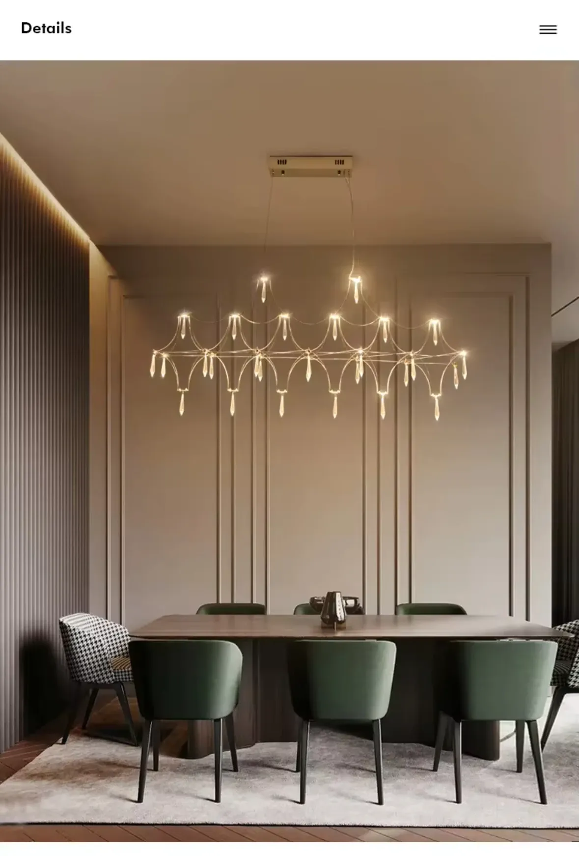 נברשת קריסטל ליניארית לאי ולדלפק