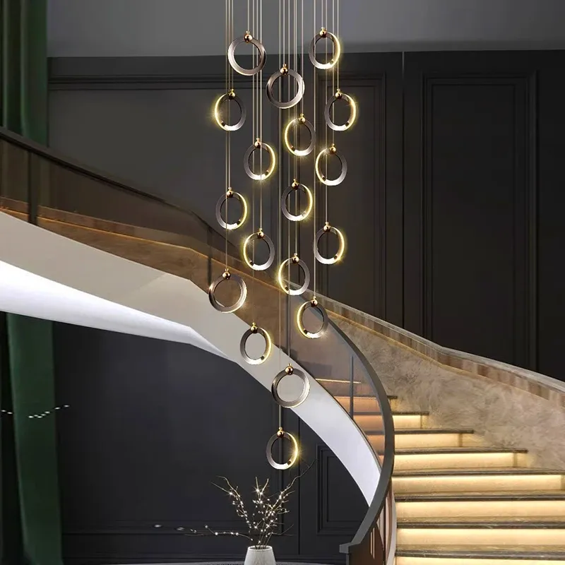 נברשת מדרגות מודרנית מאלומיניום מוברש