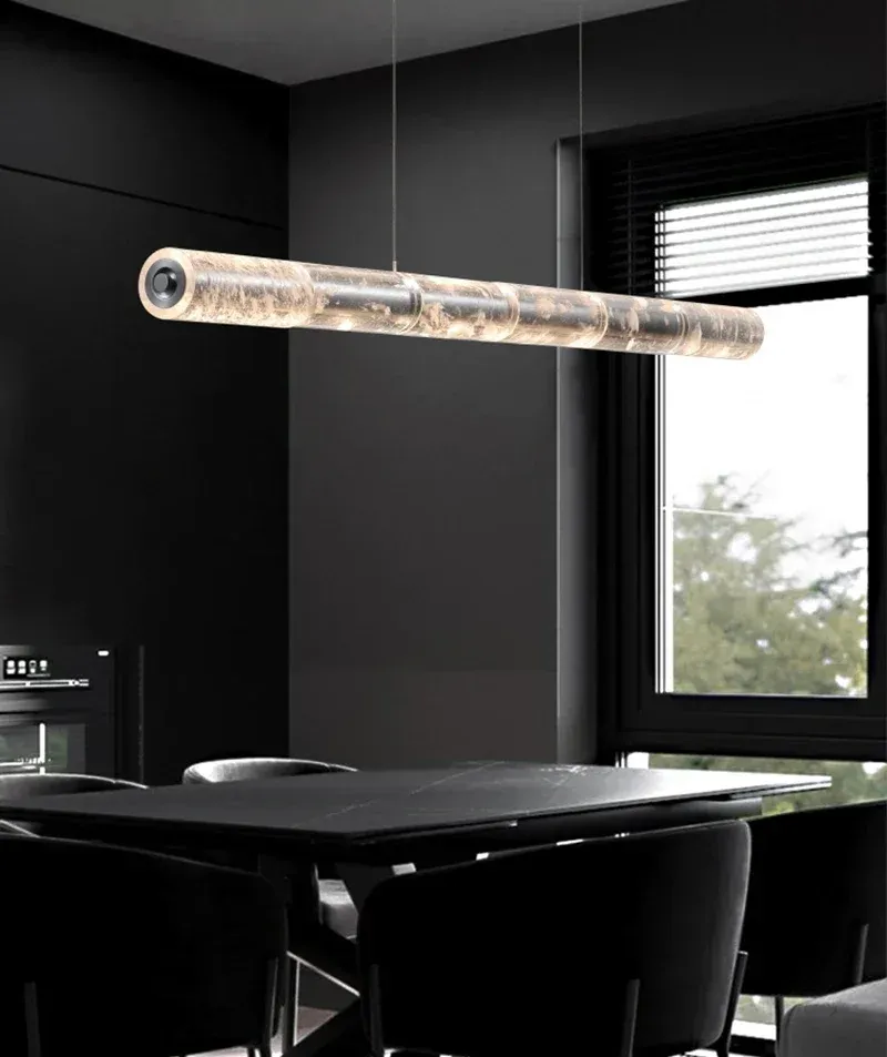 מנורה תלויה לד ליניארית מעומעמת לאי ולפינת אוכל