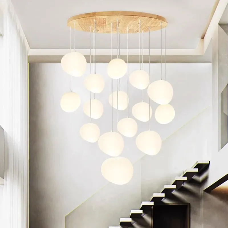 נברשת תלויה מודרנית רב ראשית עם עמעום ושלט