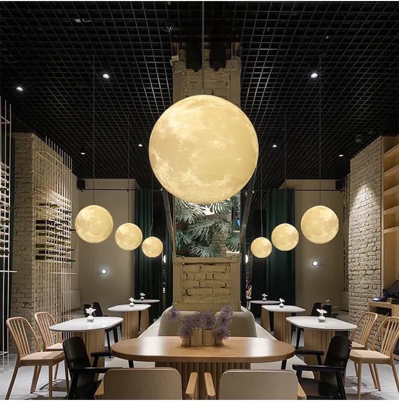 מנורת תלייה ירח תלת ממדית לחדרי שינה וחדרי ילדים