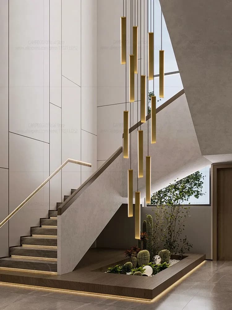 נברשת אלומיניום מודרנית רב ראשית עם שלט ועמעום