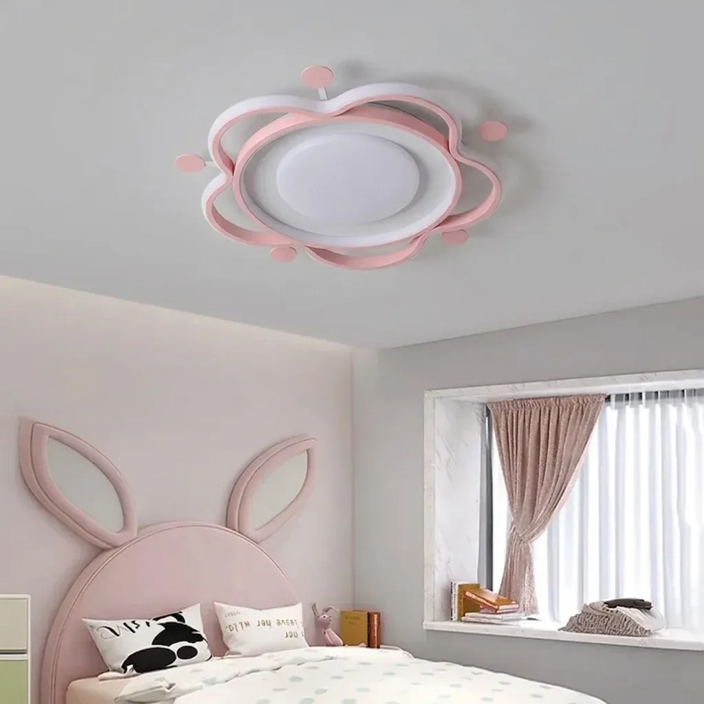 מנורת תקרה פרח וכוכב ורודה