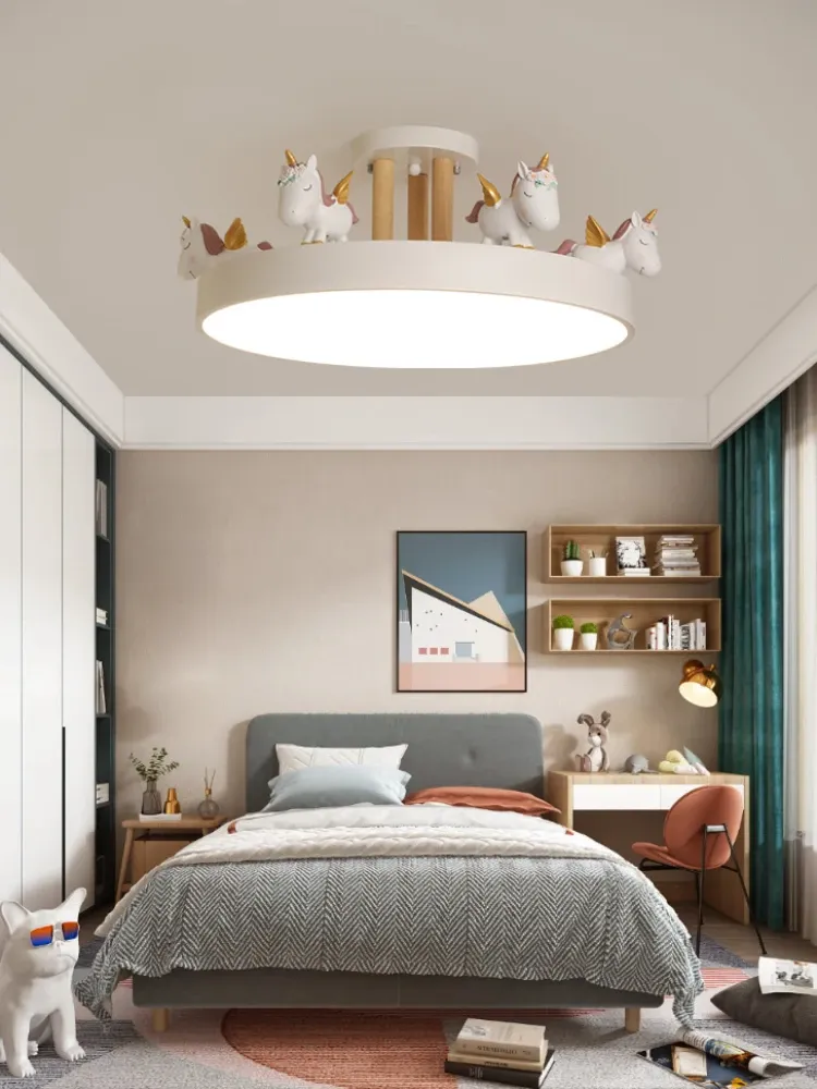 מנורת תקרה חד קרן כחולה משרף לחדר ילדים