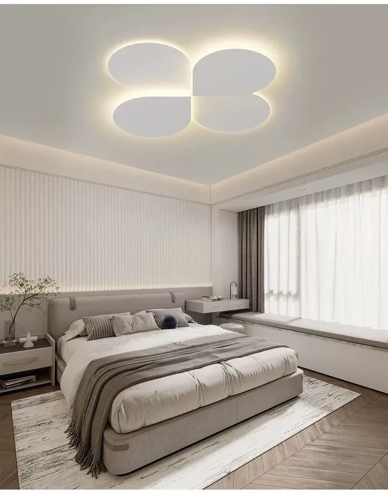 מנורת תקרה עלי כותרת לבנה דימרית לחדר ילדים