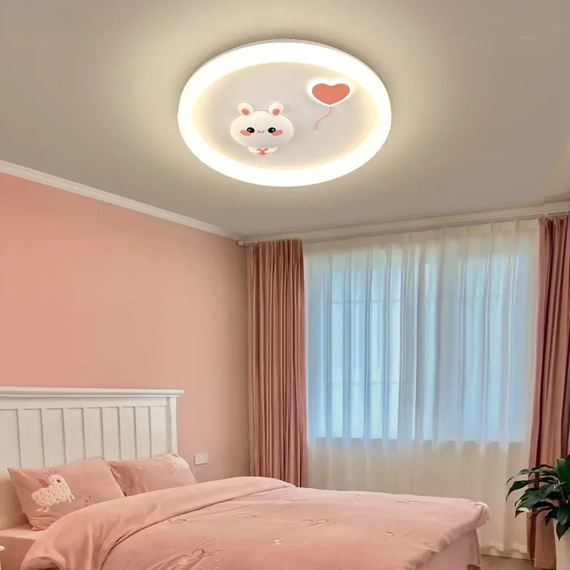 מנורת תקרה ארנבון לבן דימרית לחדר ילדים