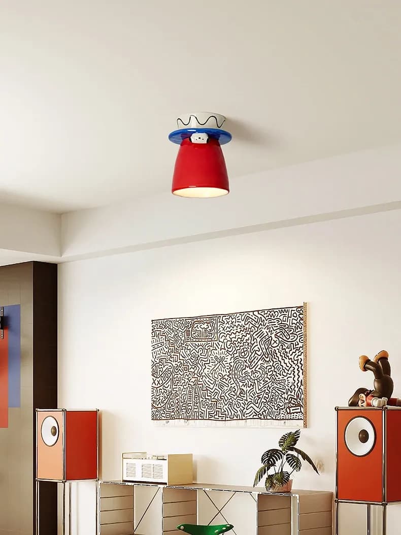 מנורת תקרה קרמיקה מקארון כוס קפה לחדר ילדים