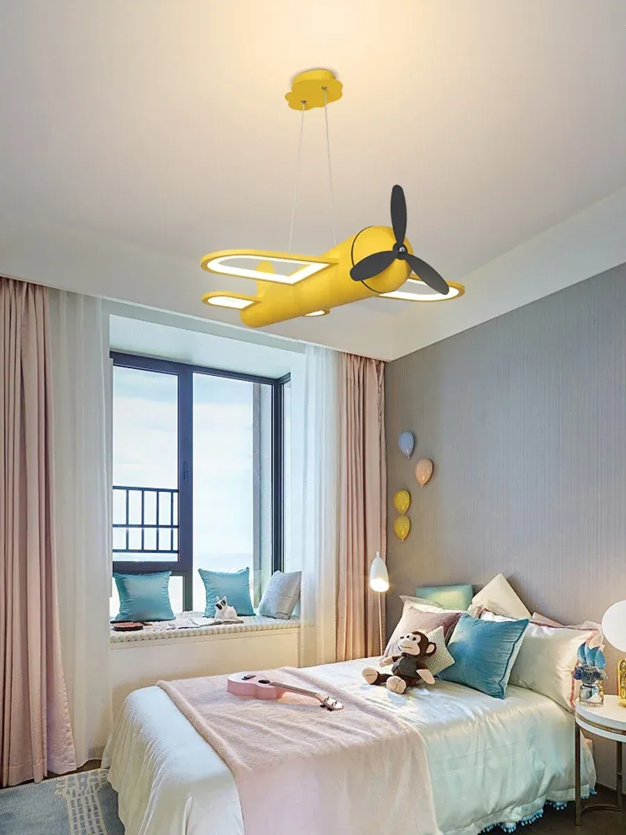 נברשת לד מטוס צבעונית צמודת תקרה לחדר ילדים