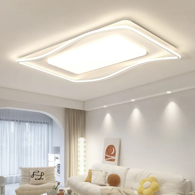 מנורת תקרה לד גל לבן דימרית עם שלט