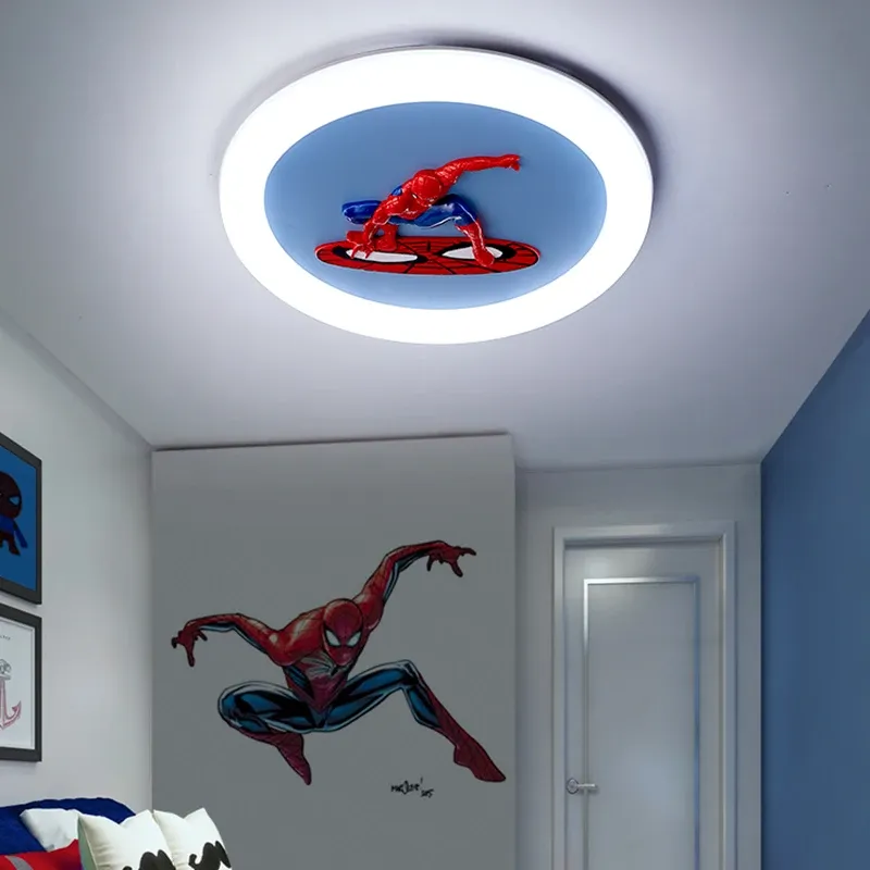 מנורת תקרה עגולה דימרית אדומה לחדר ילדים