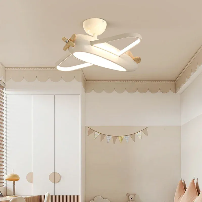 מנורת תקרה מטוס כחול לד לחדר ילדים ותינוקות