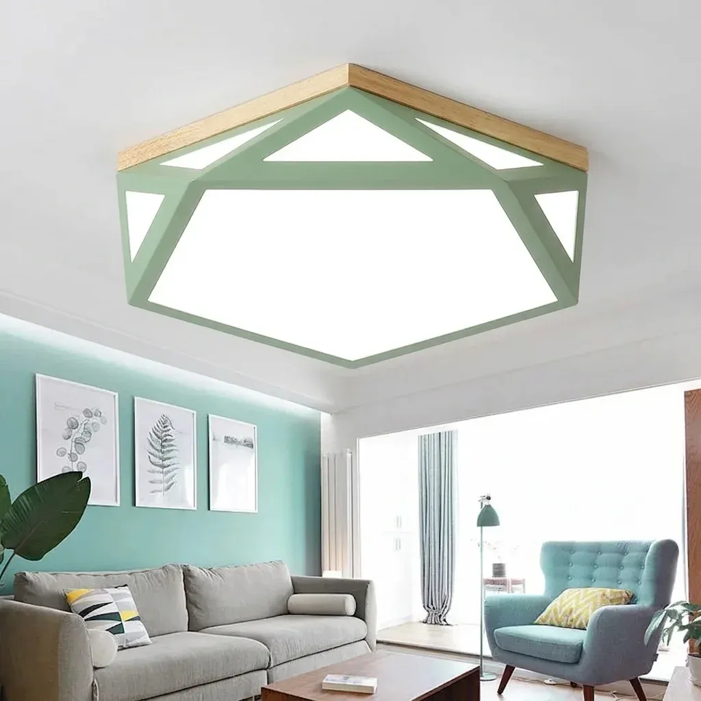 מנורת תקרה מקארון ירוקה לחדר ילדים