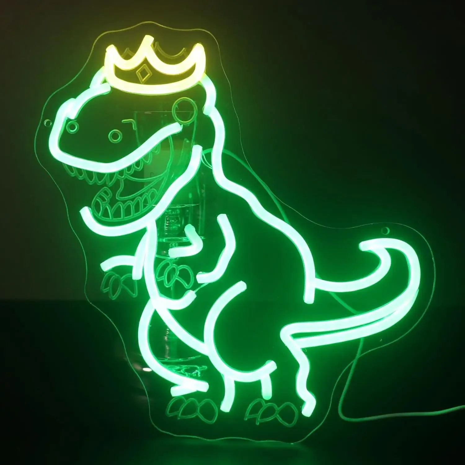 שלט ניאון לד טירנוזאורוס בחיבור יו אס בי