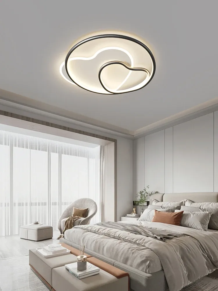 מנורת תקרה לב שחורה דימרית עם שלט