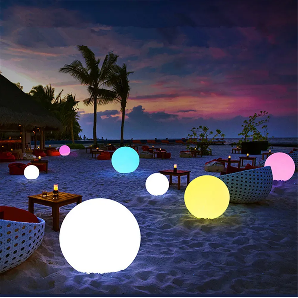 כדור אור לד נטען לגינה עם שלט