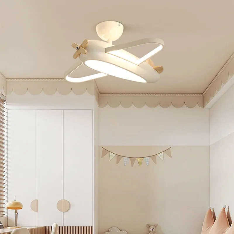 מנורת תקרה מטוס כחול לד לחדר ילדים