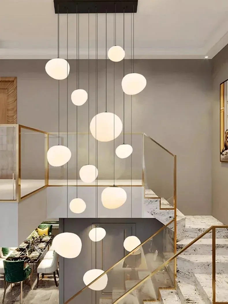 מנורה תלויה לד מודרנית לגרם מדרגות ולסלון