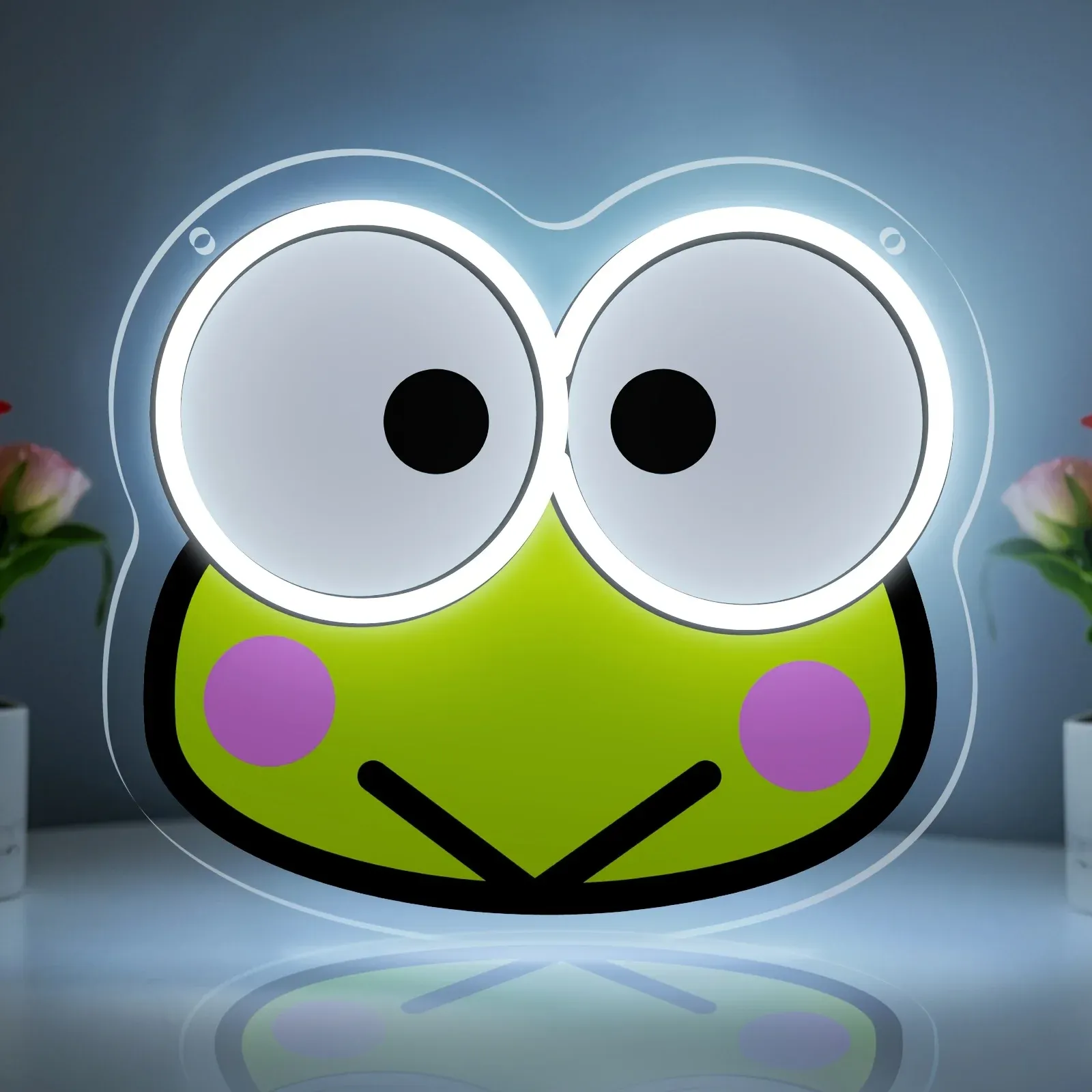 שלט ניאון לד קרופי ירוק עם עמעום בחיבור USB