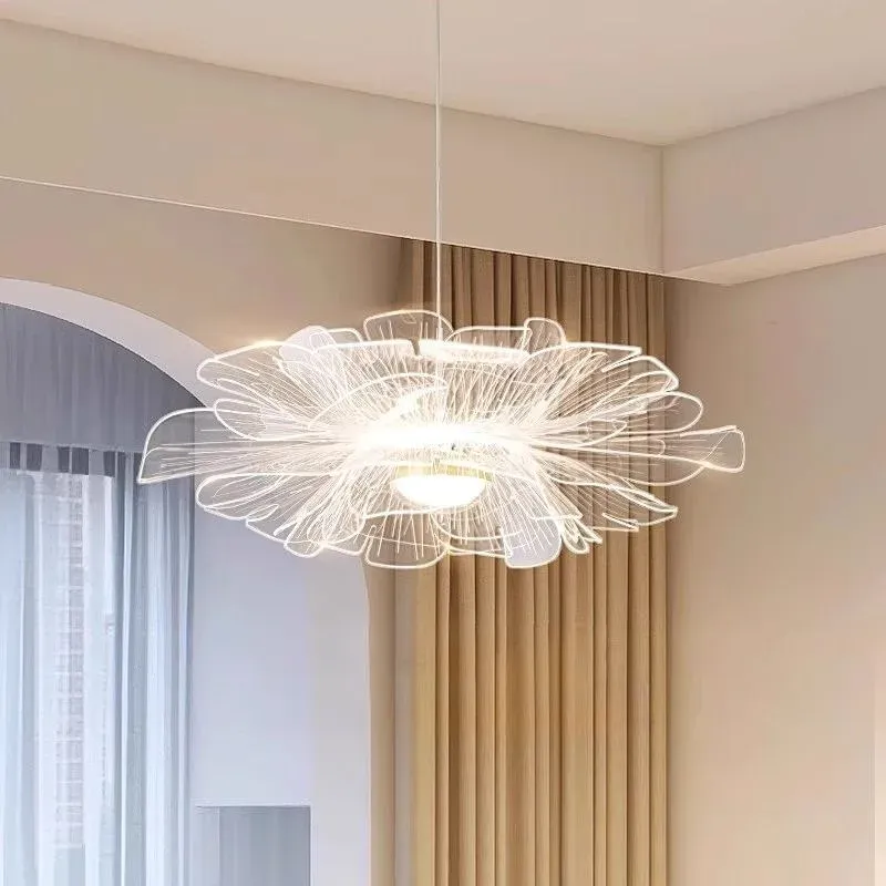 מנורת תקרה פרחונית מודרנית מאקריליק