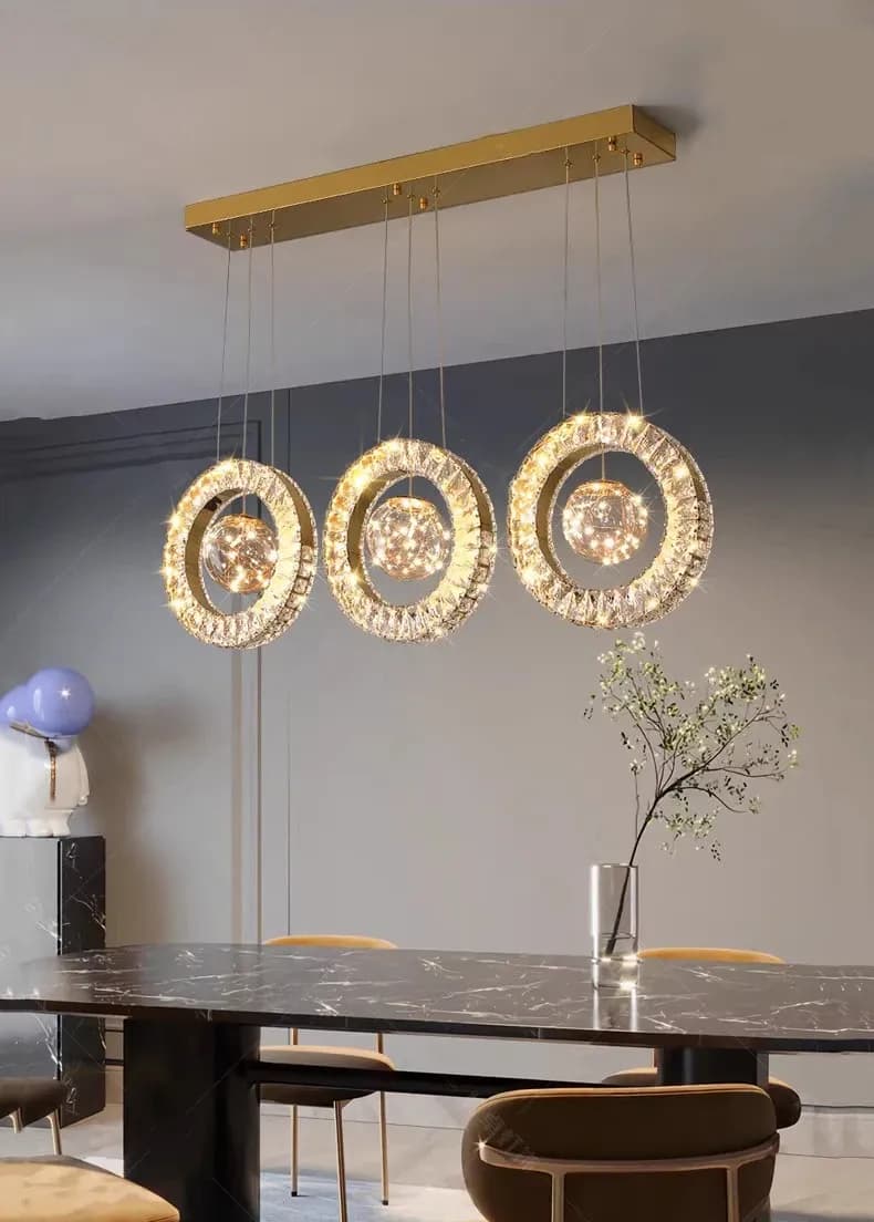 נברשת קריסטל מודרנית דימרית לפינת אוכל