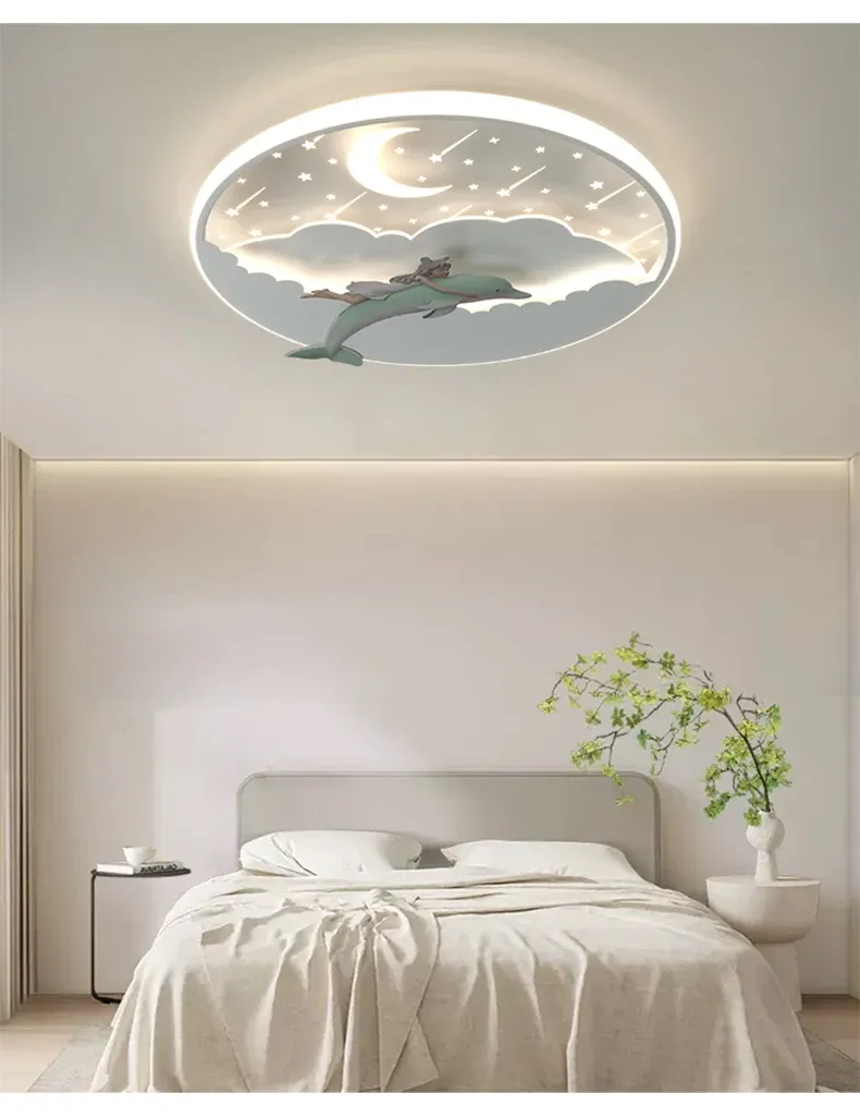 מנורת תקרה לד מעוצבת לבנה לחדר ילדים ולפינת לימוד