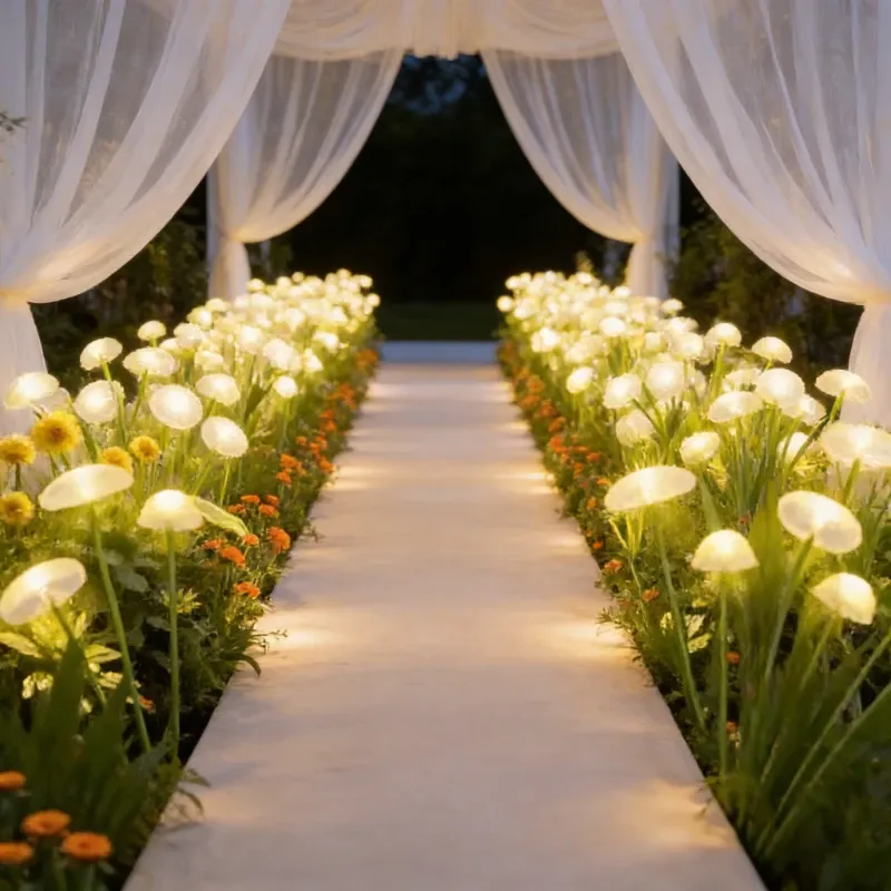 מנורות פטרייה סולאריות לגינה עם 10 לדים