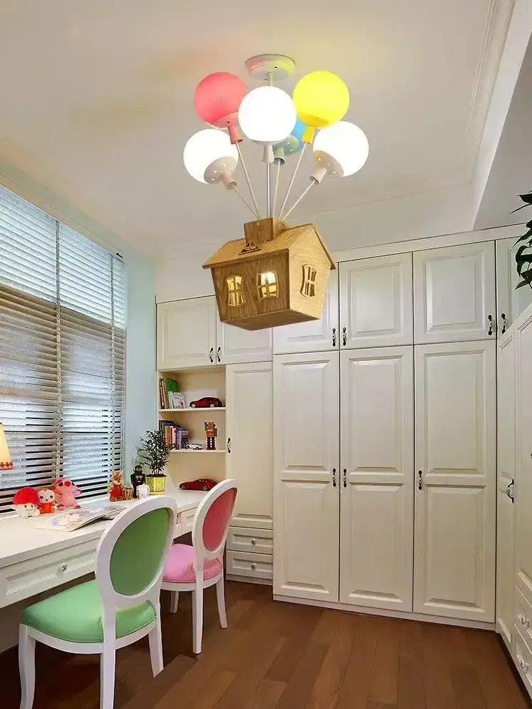 נברשת תלייה בלון פורח צבעונית עם 8 בתי נורה לחדר ילדים