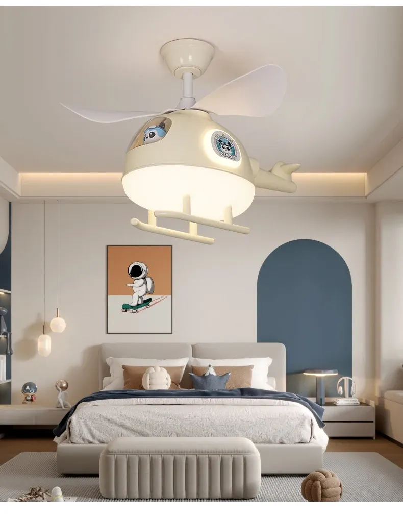 מנורת תקרה הליקופטר כחולה לד לחדר ילדים