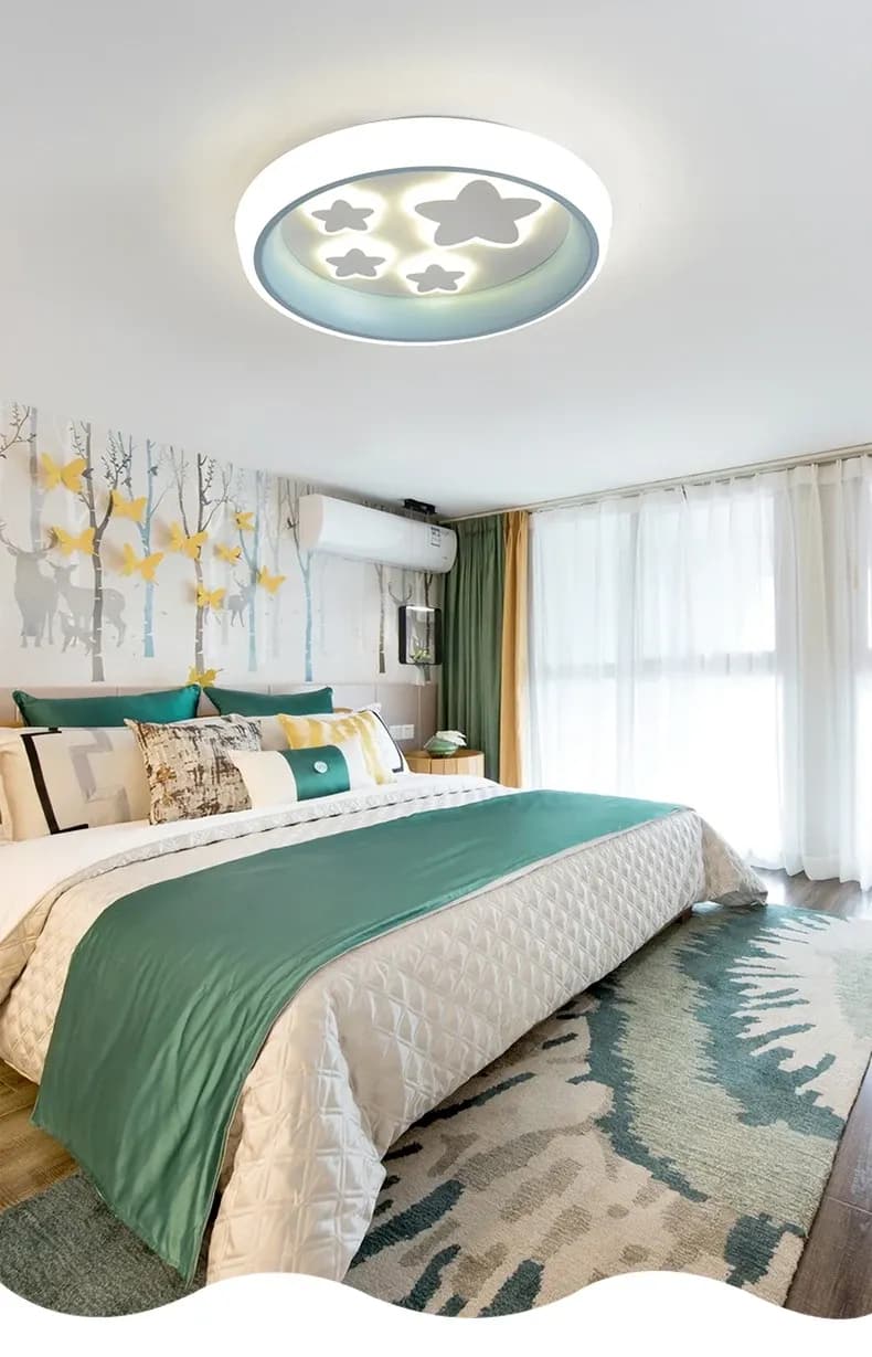 מנורת תקרה ורודה דימרית יצירתית לחדר ילדות ולפינת לימוד