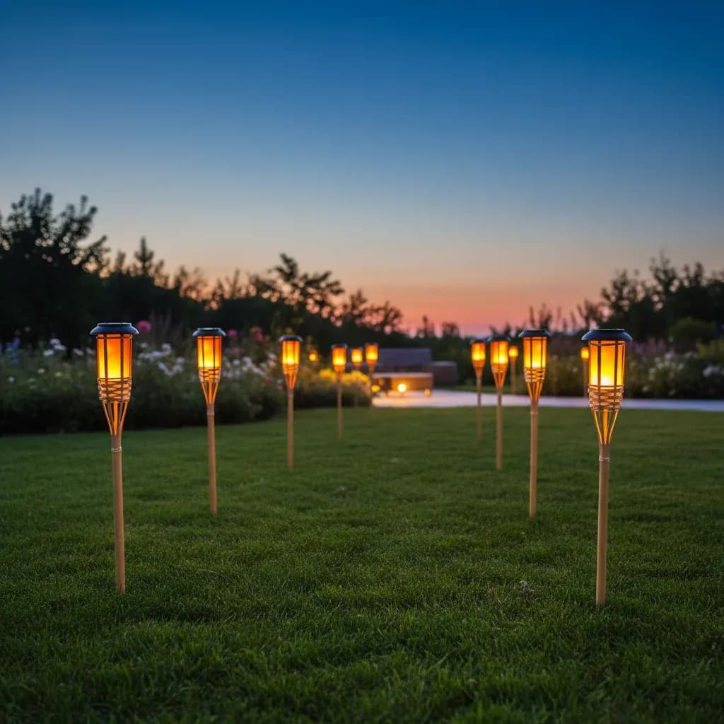 לפיד במבוק סולארי לגינה