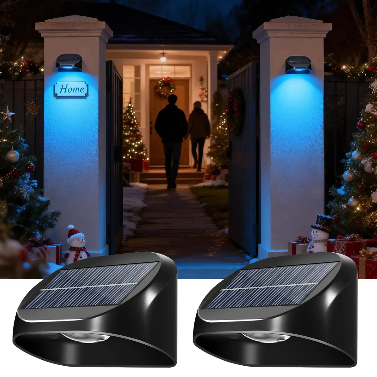 מנורת מספר בית סולארית צבעונית לקיר ולגדר