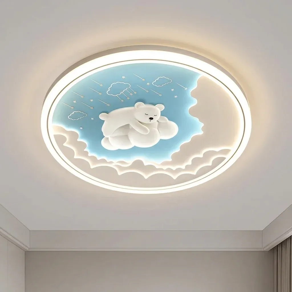 מנורת תקרה דוב כחול לד לילדים