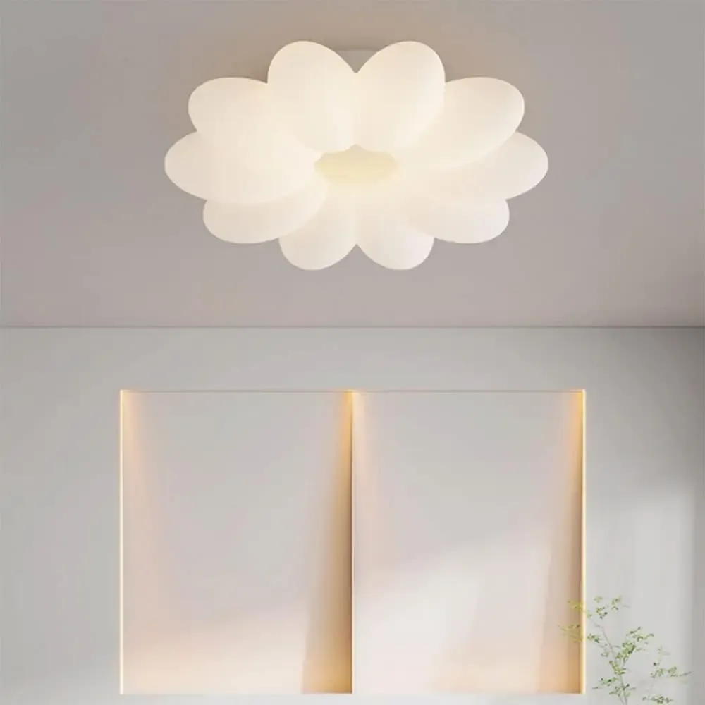 מנורת תקרה פרח לד לבנה 55 ס״מ עם 3 גווני אור