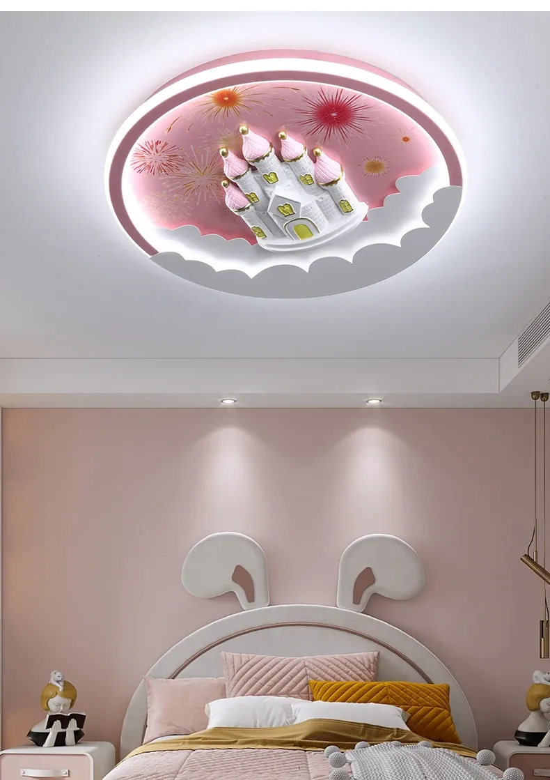 מנורת תקרה טירת נסיכה חכמה בספקטרום מלא לחדר ילדים