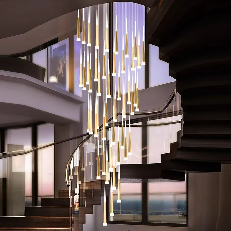 נברשת מדרגות אקרילית מודרנית עם עמעום ושלט